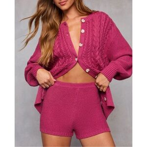 VICI Serene Knit Shorts in Magenta XS NWT